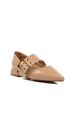 Aspor Nude Nut Rugan Kadın Abiye Ayakkabı