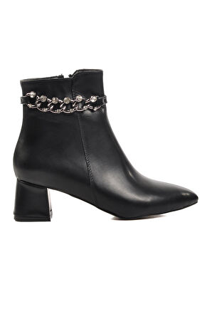 Aspor Siyah Poliüretan Kadın Topuklu Bot