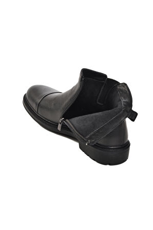 Aspor Siyah Hakiki Deri Klasik Erkek Bot