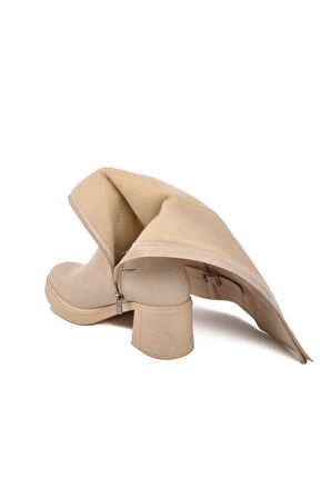 Pierre Cardin Krem Kadın Topuklu Çizme