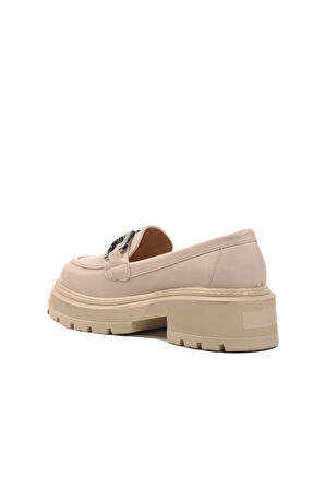 Aspor Bej Cilt Kadın Günlük Loafer Ayakkabı