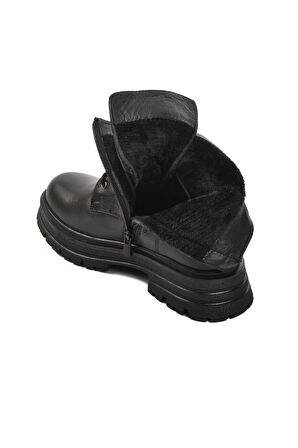 Voyager Siyah Hakiki Deri Kadın Bot