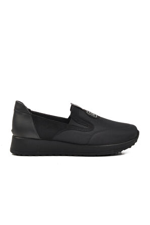 Aspor Siyah Kadın Düz Rahat Günlük Ayakkabı