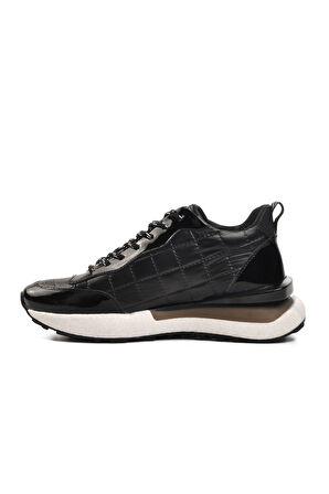 Marcomen Siyah Siyah Rugan Erkek Sneaker Ayakkabı