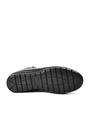 Voyager Siyah Hakiki Deri Kadın Bot