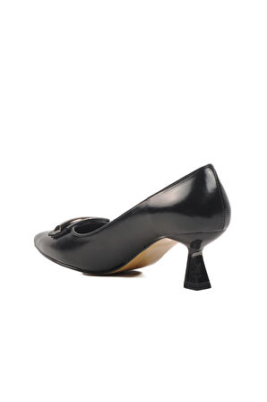 Aspor Siyah Cilt Kadın Topuklu Ayakkabı