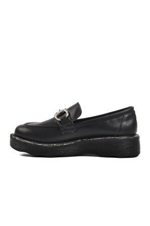 Aspor Siyah Kadın Loafer Ayakkabı