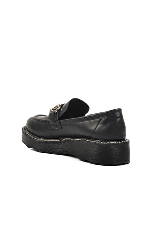 Aspor Siyah Kadın Loafer Ayakkabı