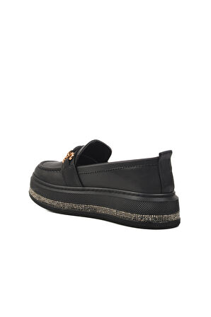 Aspor Siyah Kadın Loafer Ayakkabı