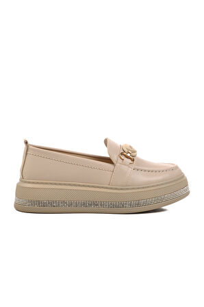 Aspor Bej Kadın Loafer Ayakkabı