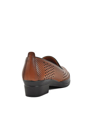 Aspor Taba Hakiki Deri Ortopedik Kadın Düz Rahat Günlük Ayakkabı