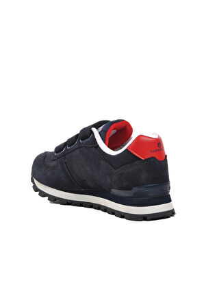 Hammer Jack Lacivert Kırmızı Suni Deri Çocuk Sneaker