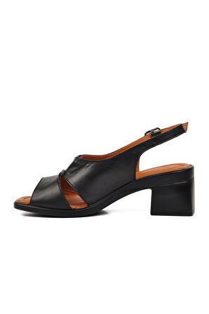 Venüs Siyah Kadın Topuklu Sandalet