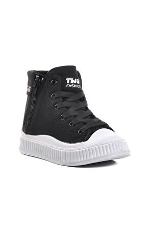 Walkway Siyah Beyaz İçi Polarlı Unisex Çocuk Bot