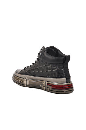 Guja Siyah Hakiki Deri Bilek Boy Erkek Sneaker