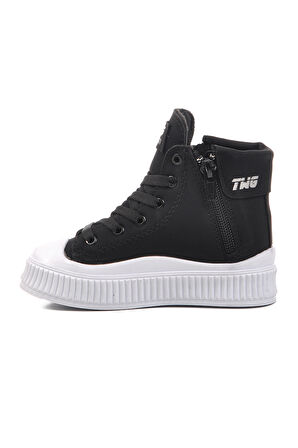 Walkway Siyah Beyaz Unisex İçi Polarlı Çocuk Bot