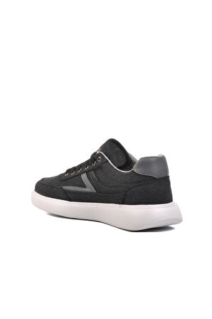 Aspor Siyah Beyaz Keten Erkek Sneaker Ayakkabı