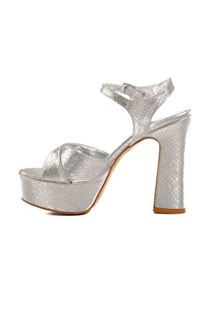 Aspor Gümüş Gri Platform Yüksek Topuk Kadın Topuklu Ayakkabı