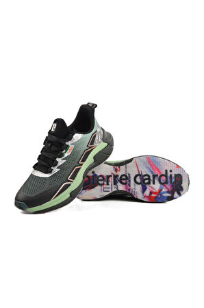 Pierre Cardin Siyah Yeşil Memory Foam Hafif Erkek Spor Ayakkabı