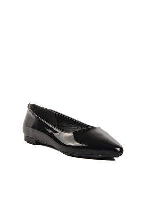 Aspor Siyah Rugan Hafif İnce Taban Kadın Babet