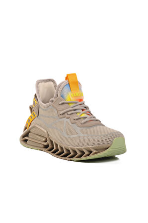 Gamelu Bej Fileli Hava Alabilen Memory Foam Erkek Sneaker