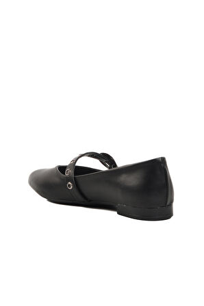 Aspor Siyah Hafif Kemerli Kadın Babet