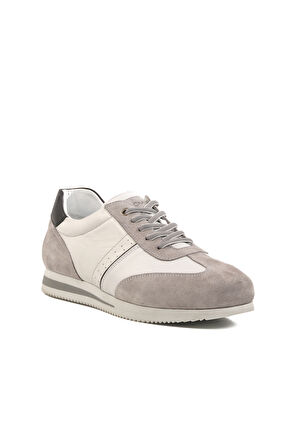 Aspor Gri-Beyaz Hakiki Deri Erkek Casual Ayakkabı