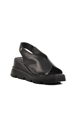 Pierre Cardin Siyah Yüksek Taban Kadın Dolgu Topuk Terlik
