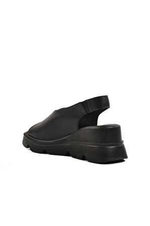 Pierre Cardin Siyah Yüksek Taban Kadın Dolgu Topuk Terlik