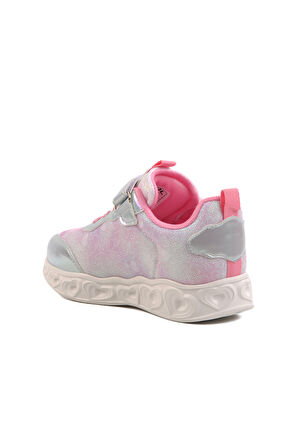 Aspor Gümüş Cırtlı Işıklı Kız Çocuk Spor Ayakkabı