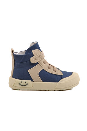 Aspor Lacivert Keten Bilek Boy Cırtlı Unisex Çocuk Sneaker