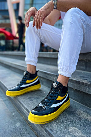 Pabucmarketi Bağcıklı Erkek Sneaker Bot Sarı