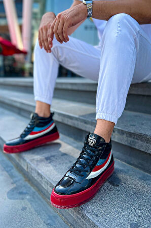 Pabucmarketi Bağcıklı Erkek Sneaker Bot Siyah