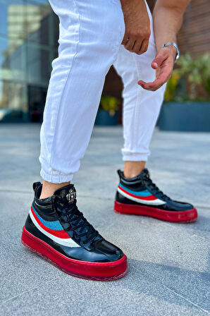 Pabucmarketi Bağcıklı Erkek Sneaker Bot Siyah