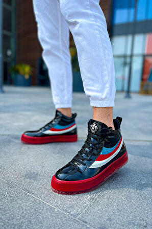 Pabucmarketi Bağcıklı Erkek Sneaker Bot Siyah