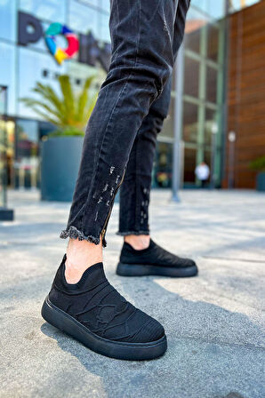 Pabucmarketi Triko Kumaş Erkek Spor Ayakkabı Siyah