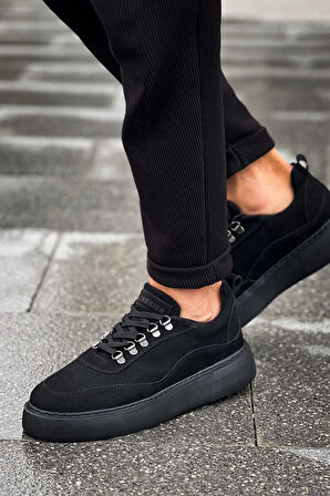 Pabucmarketi Bağcıklı Erkek Spor Ayakkabı Siyah