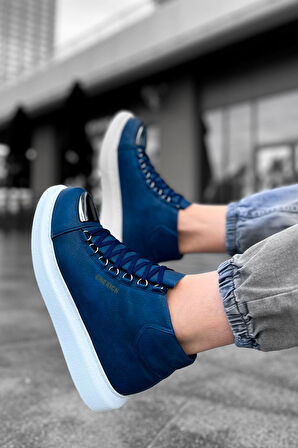 Pabucmarketi Bağcıklı Erkek Sneaker Bot Lacivert