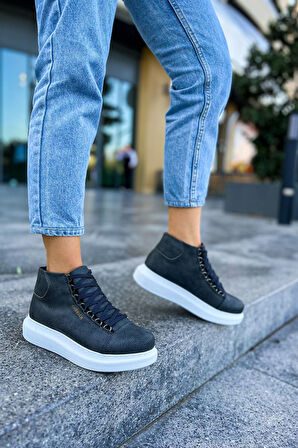 Pabucmarketi Bağcıklı Kadın Sneaker Bot Antrasit
