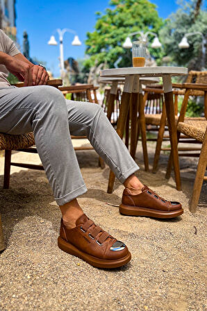 Pabucmarketi Lastikli Erkek Spor Ayakkabı Taba