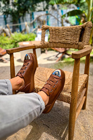 Pabucmarketi Lastikli Erkek Spor Ayakkabı Taba