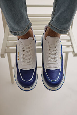 Pabucmarketi Bağcıklı Erkek Spor Ayakkabı Beyaz Saks