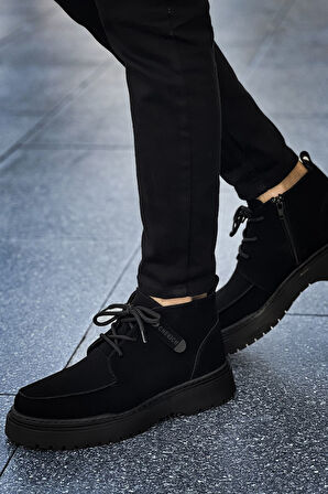 Pabucmarketi Bağcıklı Erkek Worker Bot Siyah