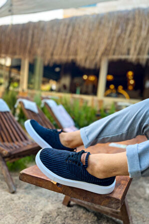 Pabucmarketi Bağcıklı Kadife Kumaş Erkek Günlük Ayakkabı Siyah