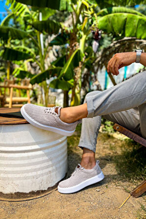 Pabucmarketi Bağcıklı Kadife Kumaş Erkek Günlük Ayakkabı Gri