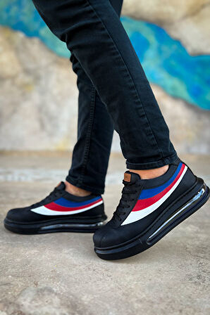 Pabucmarketi Bağcıklı Balon Taban Erkek Günlük Ayakkabı Siyah