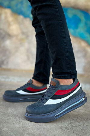 Pabucmarketi Bağcıklı Balon Taban Erkek Günlük Ayakkabı Antrasit