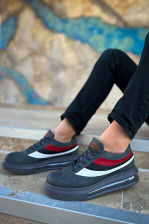 Pabucmarketi Bağcıklı Balon Taban Erkek Günlük Ayakkabı Antrasit