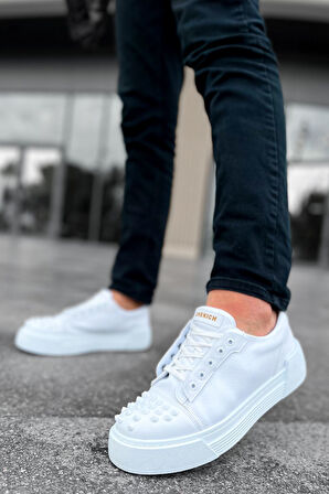 Pabucmarketi Bağcıklı Erkek Günlük Ayakkabı Beyaz