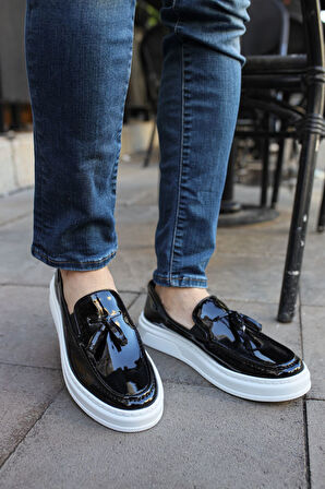 Pabucmarketi Püsküllü Loafer Erkek Ayakkabı Siyah